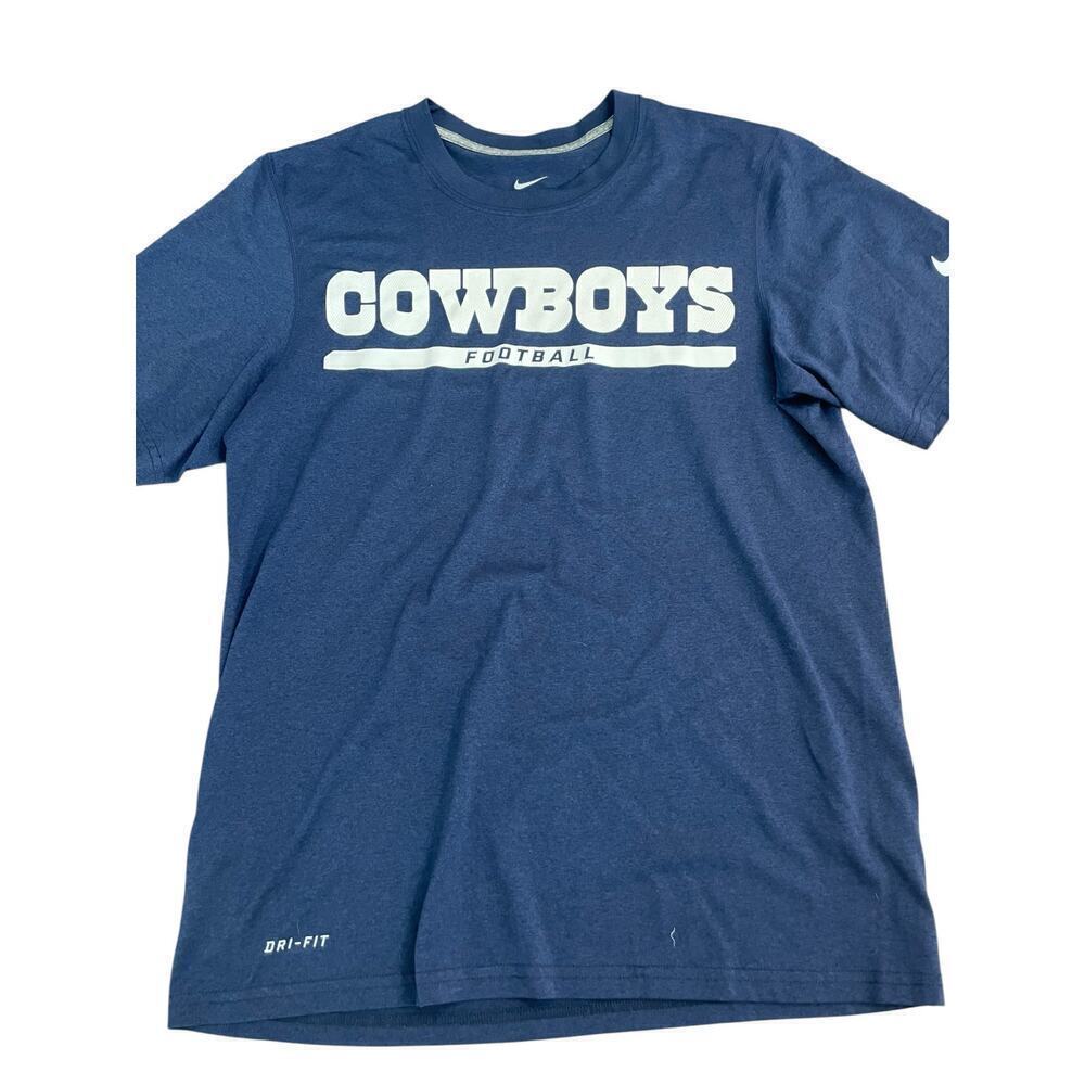 Nike Dri Fit Men's Blue White Dallas Cowboys NFL Football T-Shirt Size Small